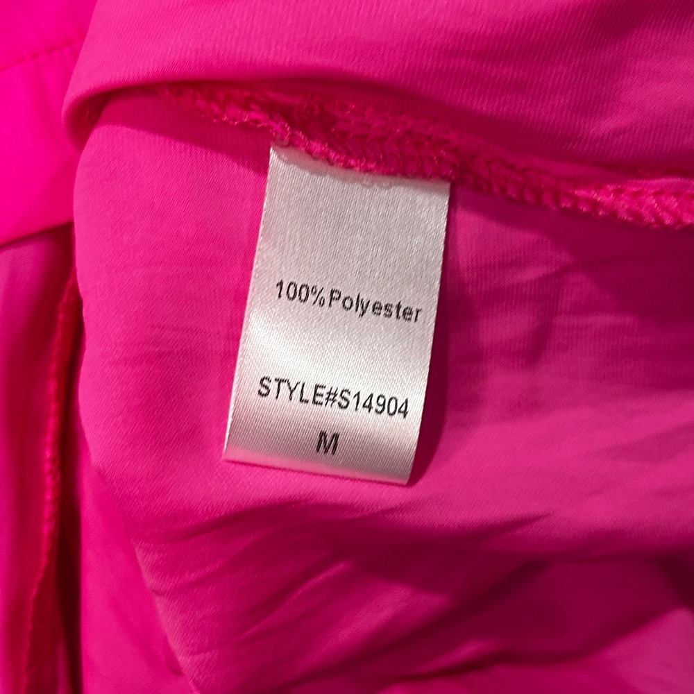 Mustard Seed Peplum Blouse Medium Hot Pink Barbiecore Boho Summer Chic - Picture 6 of 7